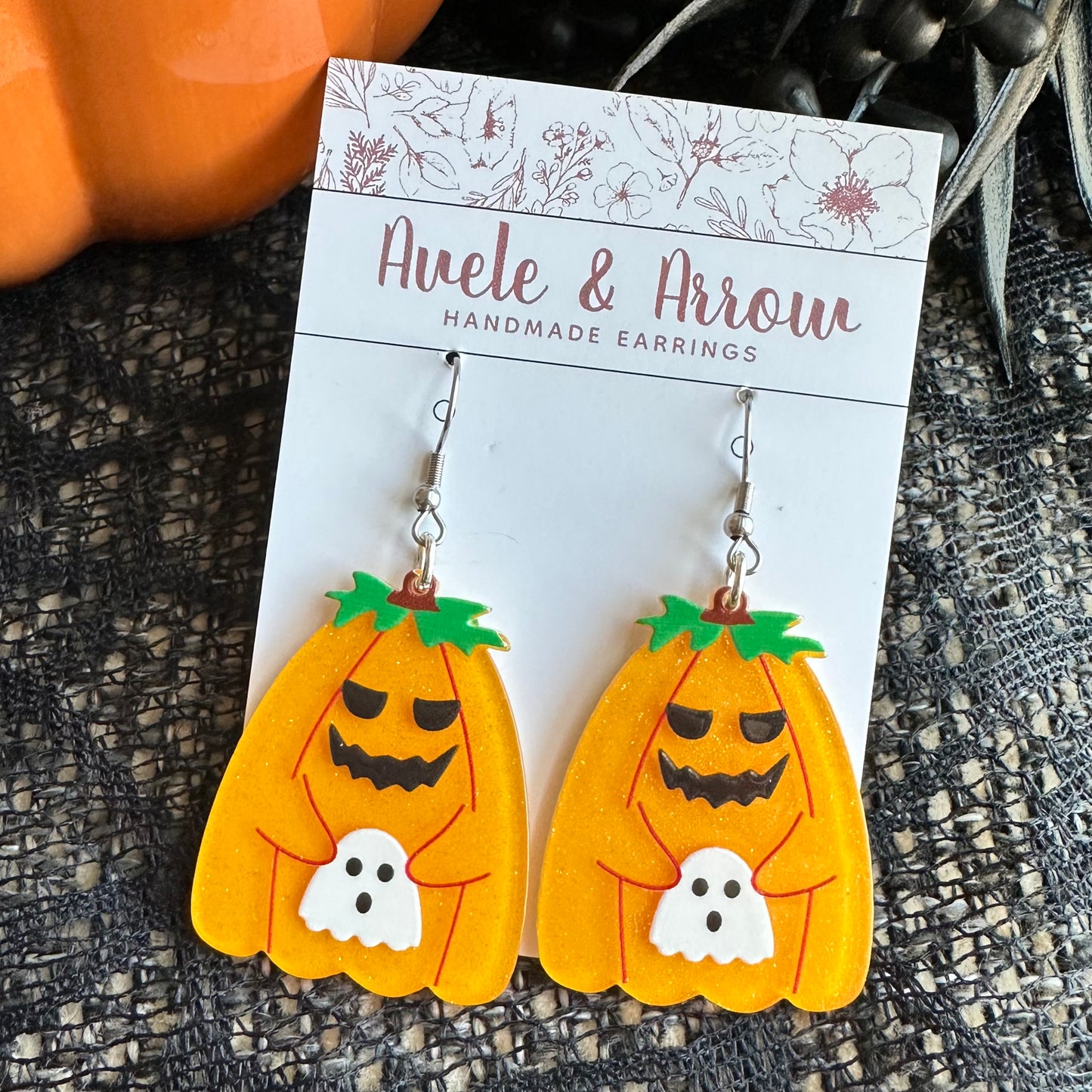 Trick or Treating Pumpkin Earrings
