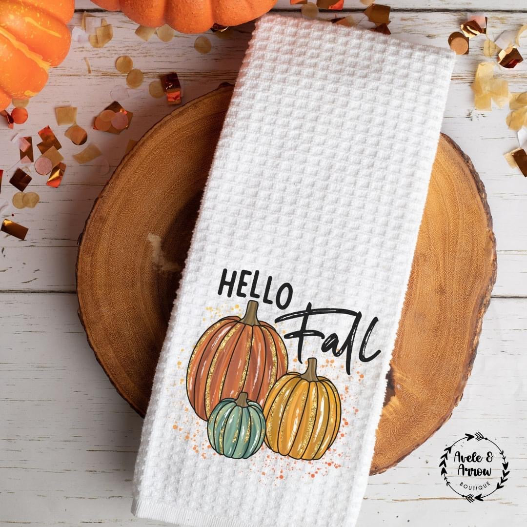 Hello Fall Kitchen Towel
