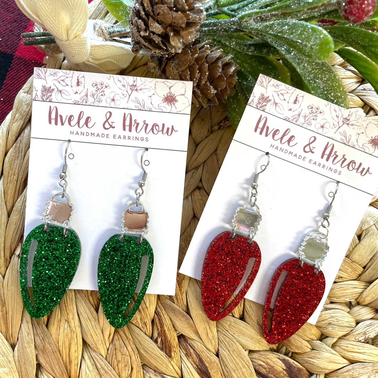 Twinkle Christmas Light Acrylic Earrings